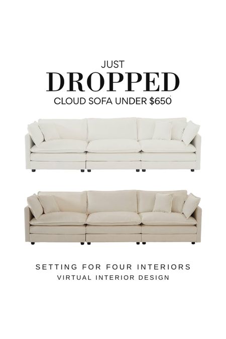 Just Dropped! New! Amazon Cloud Sofa under $650

White, beige, earthy, neutral, natural, living room, modular, Amazon home, Amazon finds, founditonamazon, organic modern, transitional, farmhouse, boucle, budget, affordable 

#LTKMostLoved #LTKstyletip #LTKhome