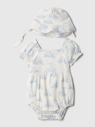 Baby Linen-Cotton Bubble Shorty One-Piece | Gap (US)