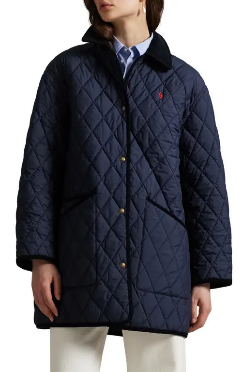 Polo Ralph Lauren Water Repellent Quilted Barn Jacket in Rl Navy at Nordstrom, Size Xx-Large | Nordstrom