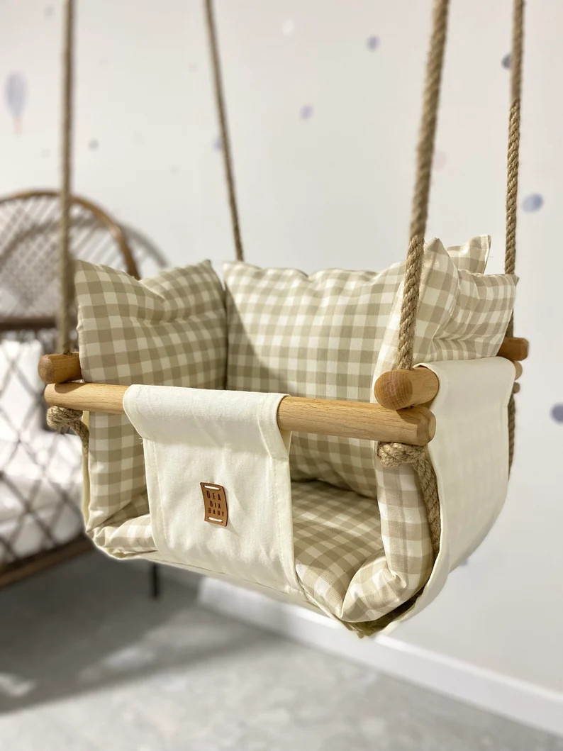 Wooden Swingbaby Swingfirst Birthday Gifthigh Back - Etsy | Etsy (US)