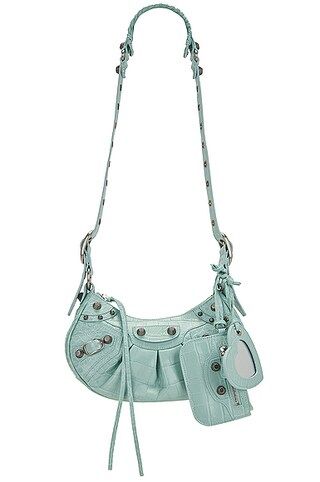 Balenciaga Extra Small Le Cagole Shoulder Bag in Green Aqua | FWRD | FWRD 