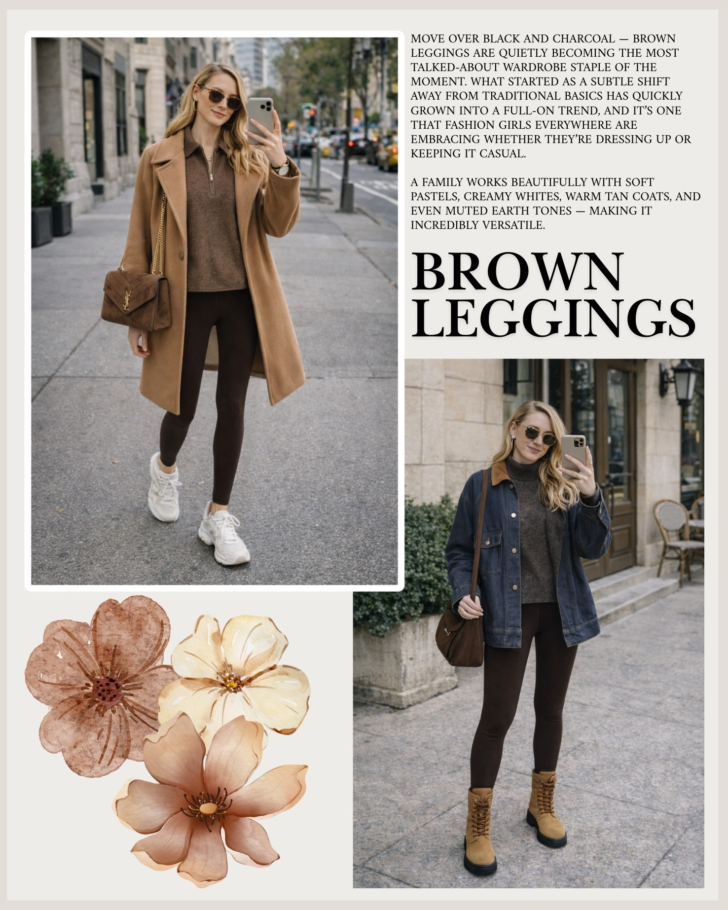 Brown legging outfit