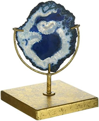 Creative Co-op DA4784 Decorative Agate Stone Slice on Metal Stand, Blue | Amazon (US)
