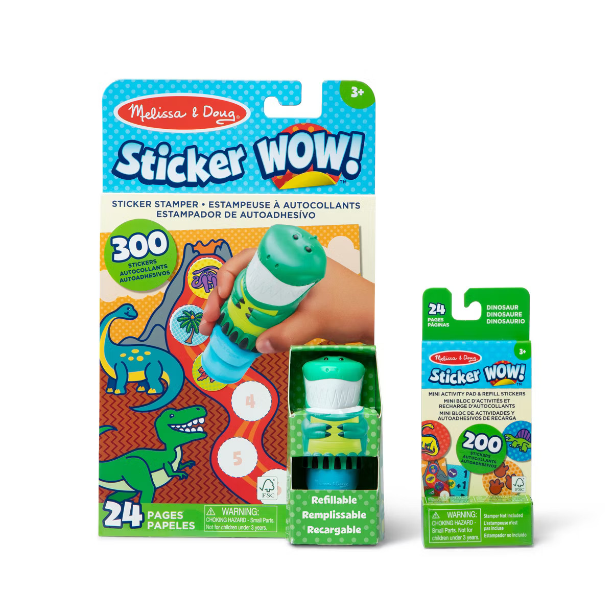 Melissa & Doug Sticker WOW! Dino Bundle (Stamper w/ Book + 1 Refill Pack) | Target