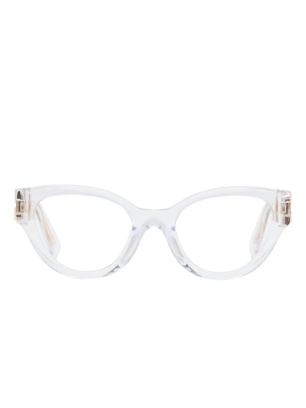 Miu Miu Eyewear transparent logo-plaque glasses - Neutrals | Farfetch Global