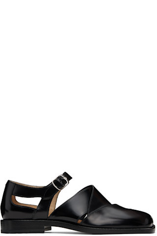 Maison Margiela - Black Tabi Leather Loafers | SSENSE