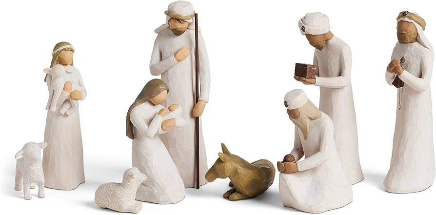 Willow Tree Nativity Starter Figures Plus Three Wisemen, Sculpted Hand-Painted 9-Piece Set | Amazon (US)
