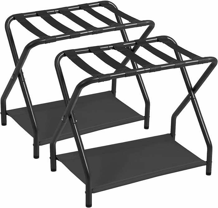 AMHANCIBLE Luggage Rack, Set of 2, Foldable Suitcase Stands for Guest Room, Metal Luggage Holder ... | Amazon (US)