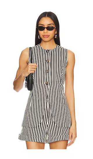 SIMONMILLER Del Mar Linen Vest in Black. - size 4 | Revolve Clothing (Global)