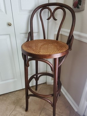 VINTAGE MID CENTURY CANE BENTWOOD RATTAN COUNTER CAFE BAR STOOL   | eBay | eBay US