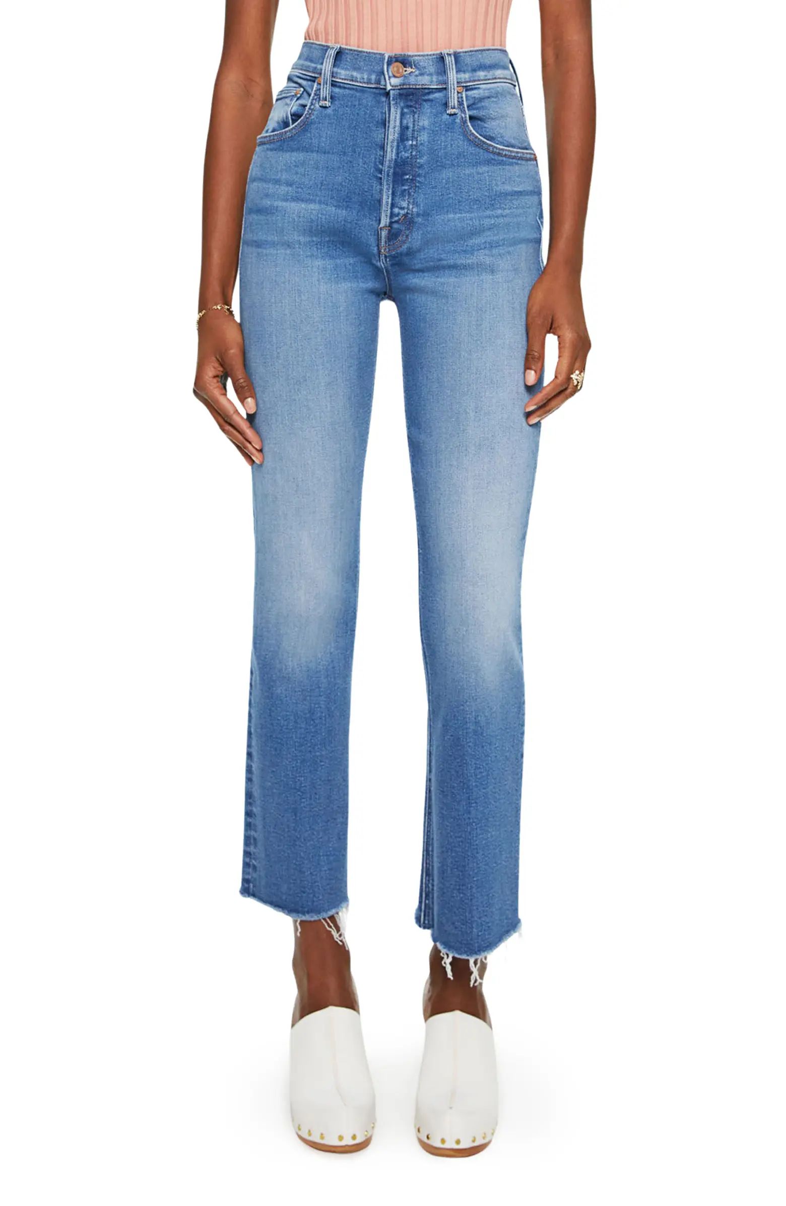The Tripper Frayed High Waist Ankle Bootcut JeansMOTHER | Nordstrom