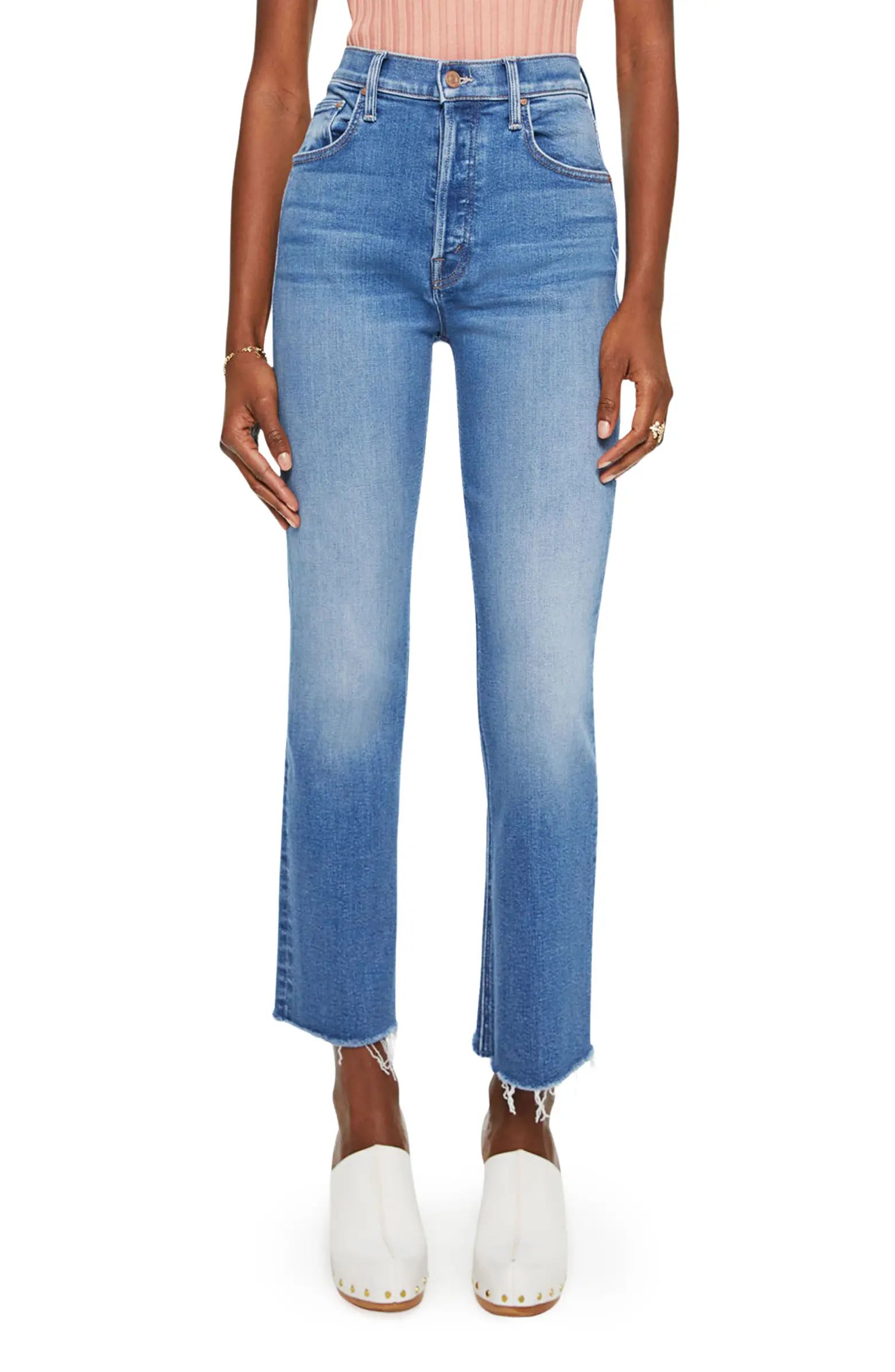 MOTHER The Tripper Frayed High Waist Ankle Bootcut Jeans | Nordstrom | Nordstrom