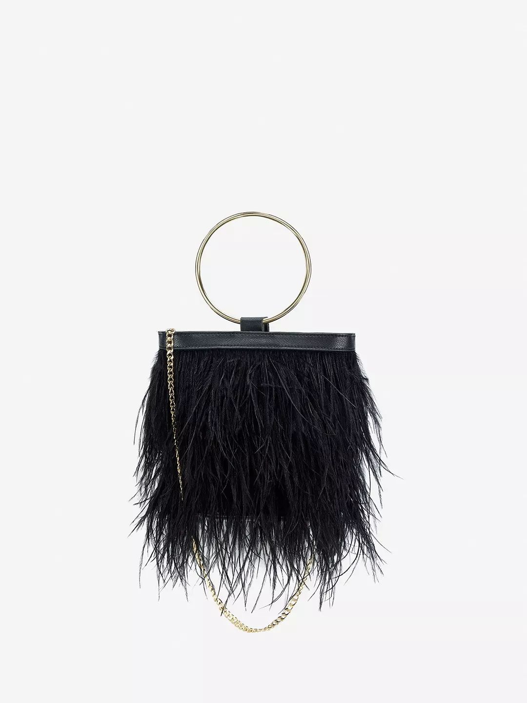 Mint Velvet Feather Bag, Black | John Lewis (UK)