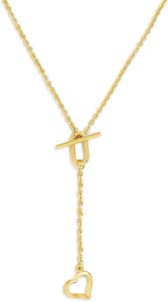 Lariat Necklace for Women Dainty Long Necklaces 14K Gold Plated Knot Drop Y Chain Simple Adjustab... | Amazon (US)