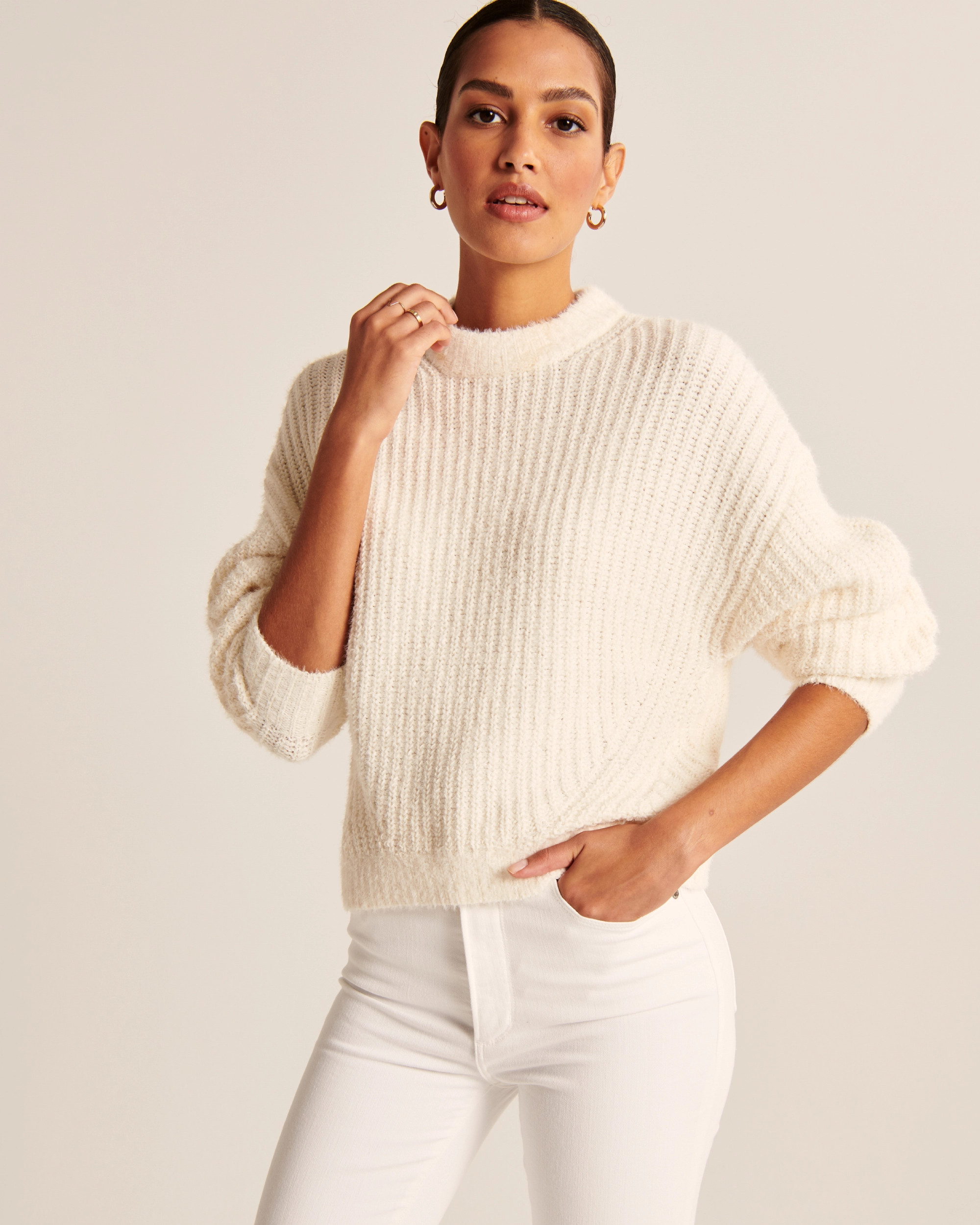 Eyelash Mockneck Sweater | Abercrombie & Fitch (US)