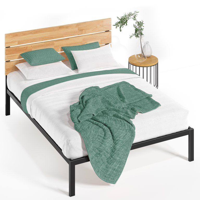 Zinus Paul 42” Metal and Wood Platform Bed Frame, Queen - Walmart.com | Walmart (US)