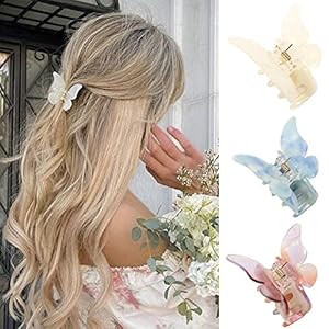 Butterfly Hair Clips Tortoise Shell Hair Claw Clips Jaw Clips 2.3 inch Girls Butterfly Hair Claw ... | Amazon (US)