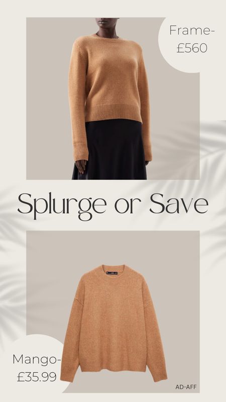 Splurge or Save 🤎
Camel jumper 

#LTKsalealert #LTKSeasonal #LTKstyletip