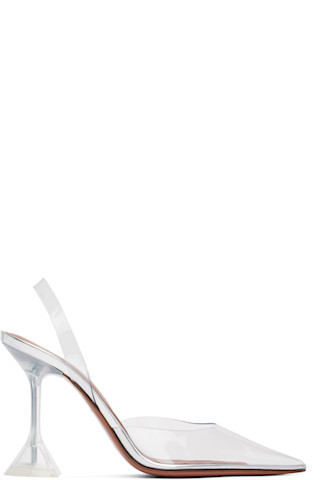 Amina Muaddi - Transparent Holli Glass Sling Heels | SSENSE