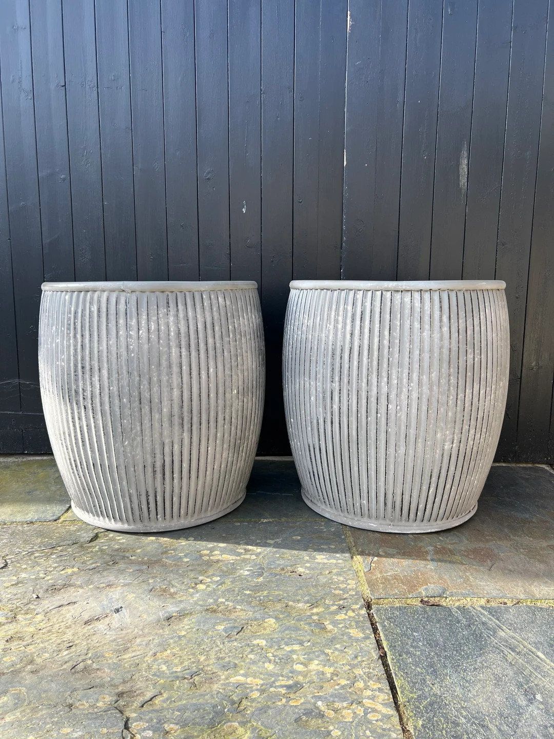 Pair of Dolly Tub s /  Galvanised Planter/ Olive Tree Planter / Jumbo Planter | Etsy (US)