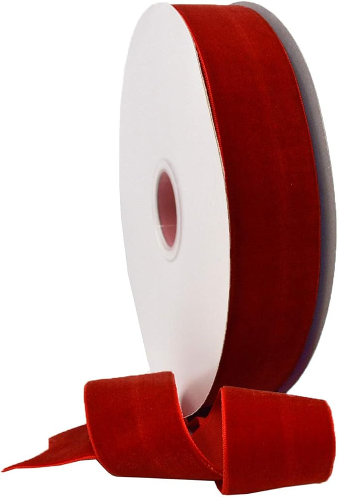 Morex Ribbon Viviana Velvet Ribbon, Soft Silky Velour, Wedding and Holiday Décor, Sewing and Cra... | Amazon (US)