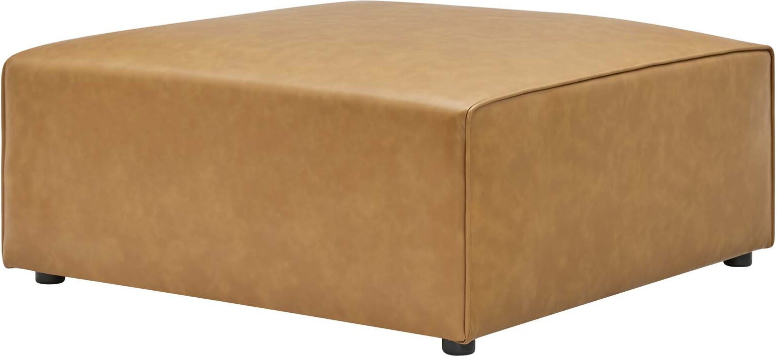 Mingle Vegan Leather Ottoman In Tan | 1stopbedrooms