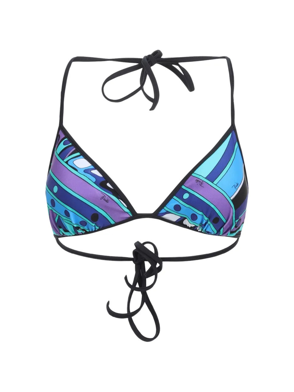 PUCCI Iride-print triangle bikini top - Blue | Farfetch Global