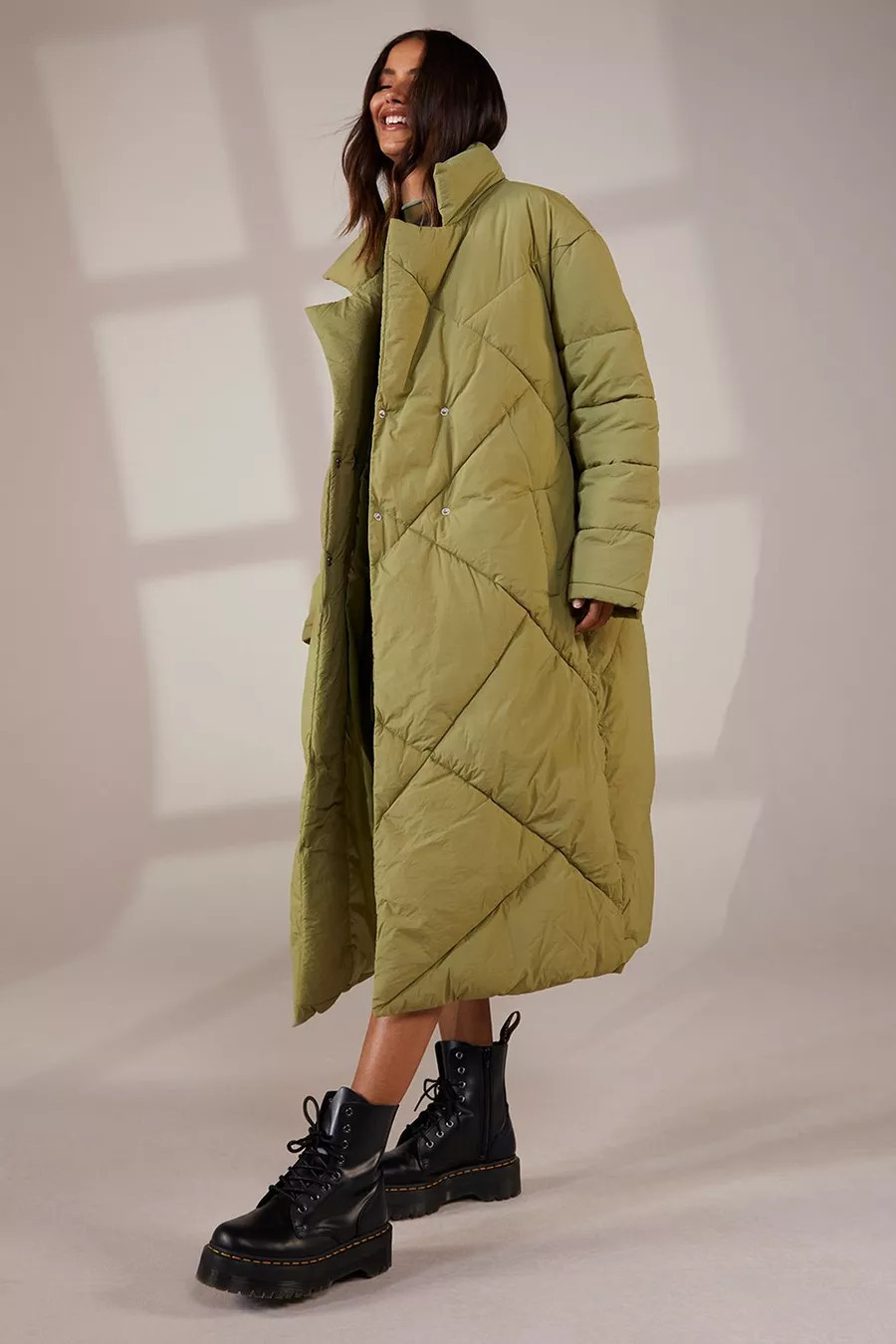 Maxi Quilt Detail Puffer Jacket | Boohoo.com (US & CA)