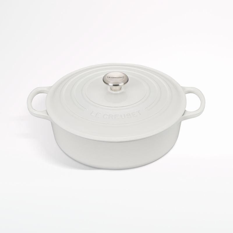 Le Creuset White 6.75-Qt. Round Wide Dutch Oven + Reviews | Crate & Barrel | Crate & Barrel