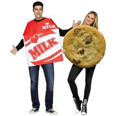 Way to Celebrate Milk and Cookies Halloween Couples Costume Unisex, Adult 18-64, Multi-Color - Wa... | Walmart (US)