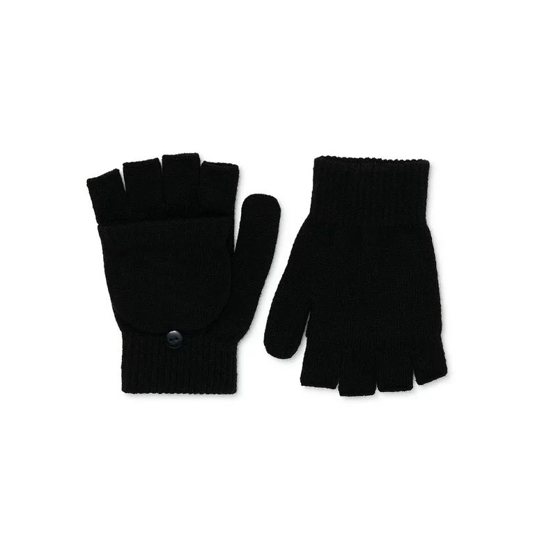 Time and Tru Women's Pop Top Gloves Black Soot | Walmart (US)