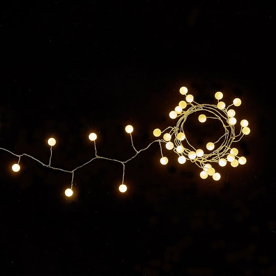 Battery Operated Globe Fairy Lights, 5Feet 40LEDs Firecracker Fairy Lights Waterproof Silver Wire... | Amazon (US)