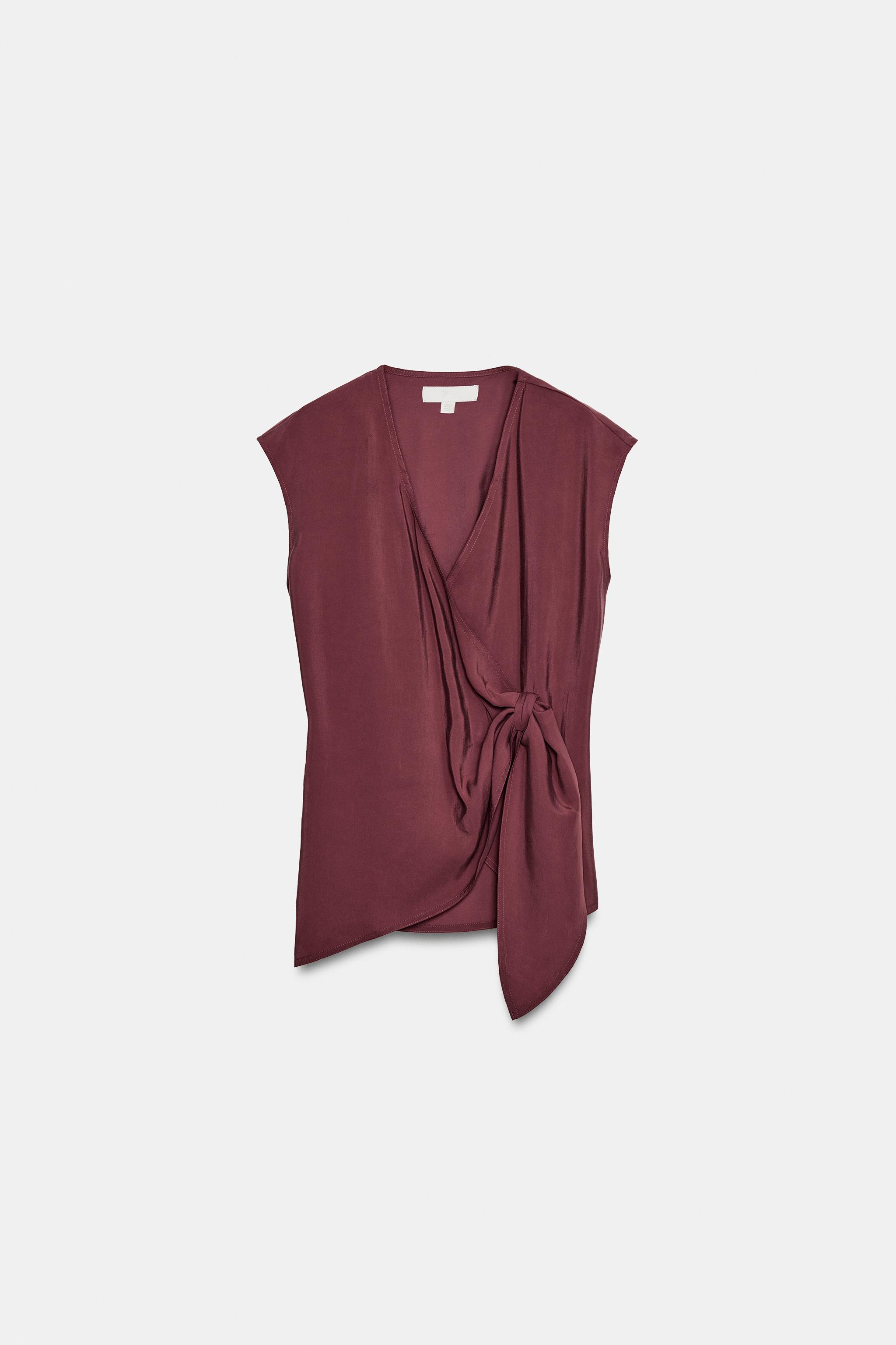FLOWING TOP WITH KNOT | Zara US