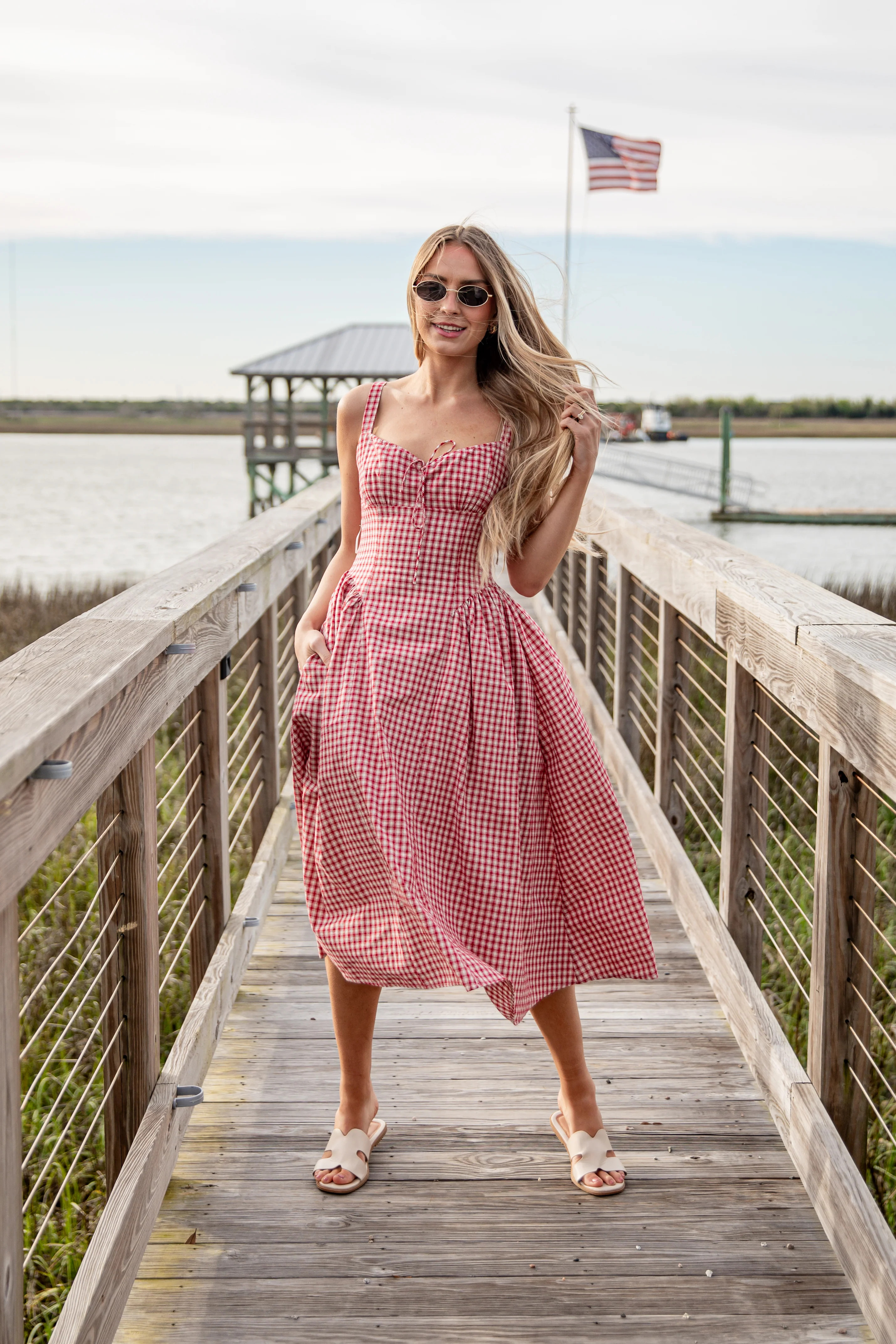 Sweet Cherry Red Plaid Midi Dress | Trendy Women's Dress | ShopDressUp | Dress Up