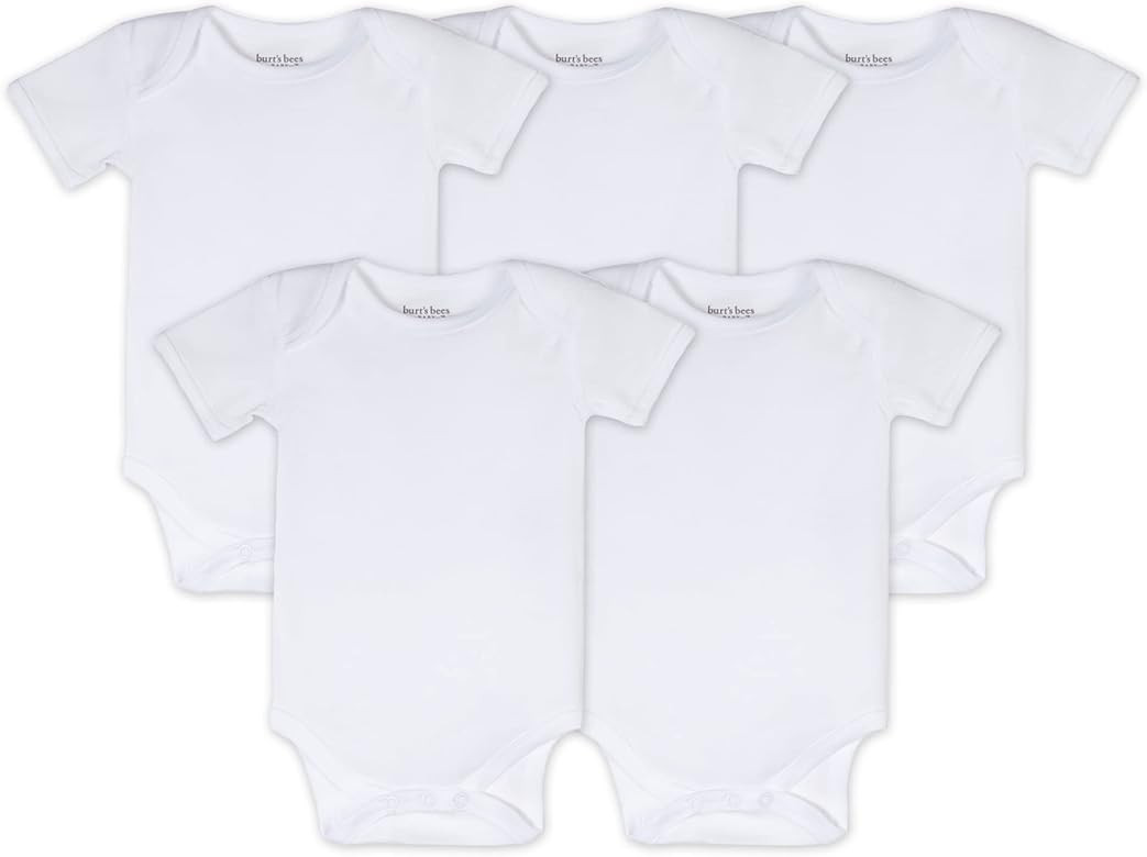 Burt's Bees Baby baby-boys Bodysuits, 5-pack Short & Long Sleeve One-pieces, 100% Organic Cotton | Amazon (US)