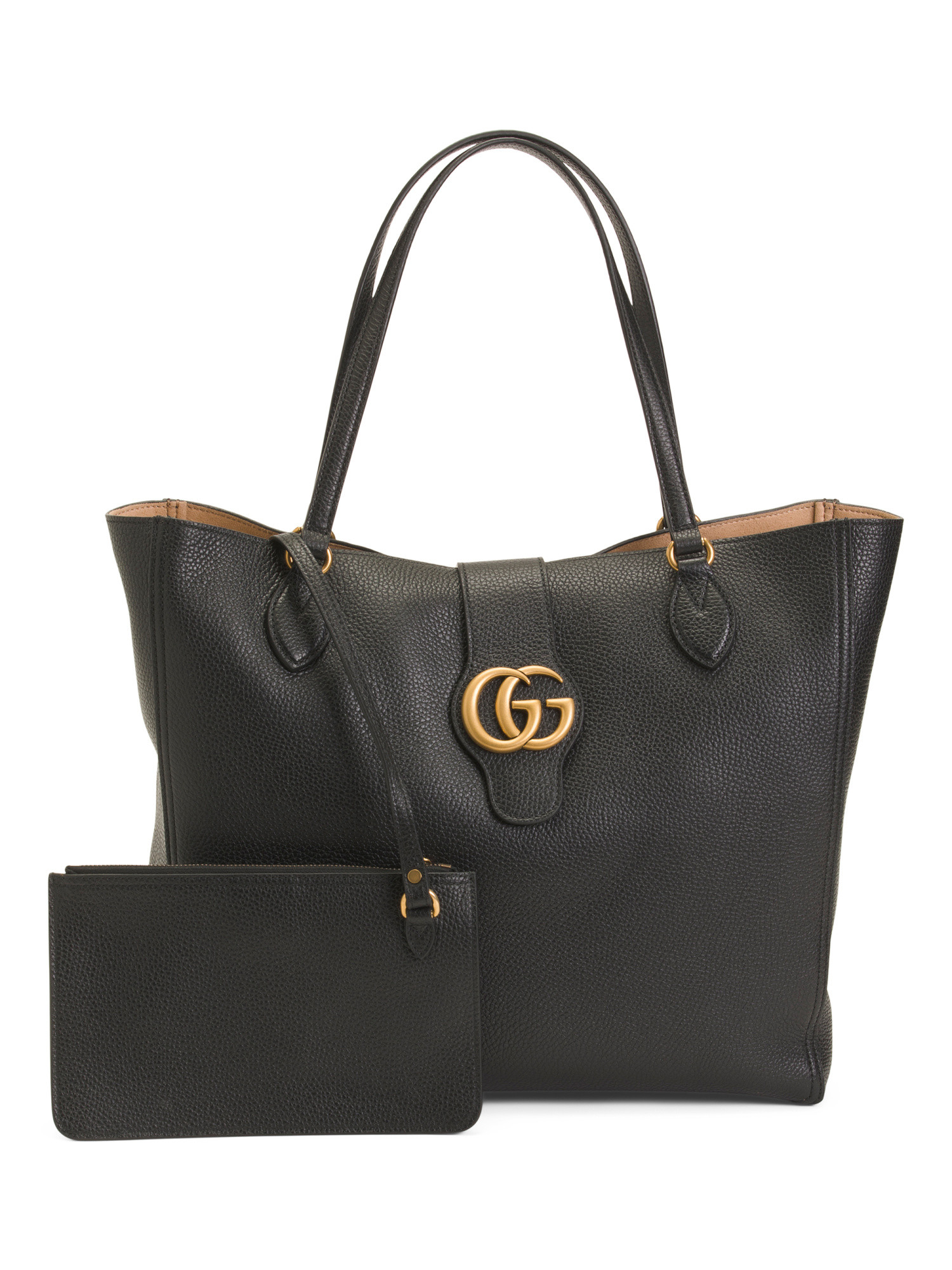 Made In Italy Leather Dahlia Double G Large Tote With Pouch | TJ Maxx