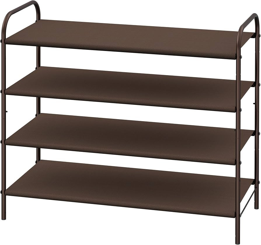 Simple Houseware 4-Tier Shoe Rack Storage Organizer, Bronze | Amazon (US)