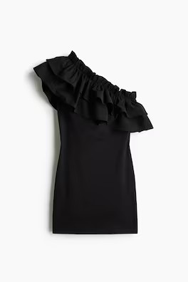 Jacquard-weave bow-back dress - Black - Ladies | H&M GB | H&M (UK, MY, IN, SG, PH, TW, HK)