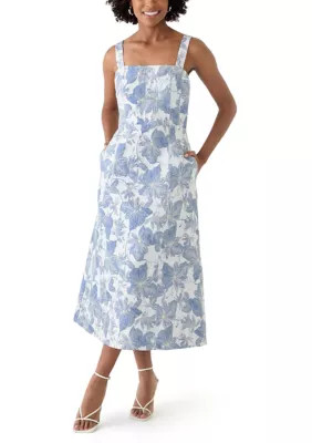 Women's Sleeveless Square Neck Floral Print Midi Dress | Belk