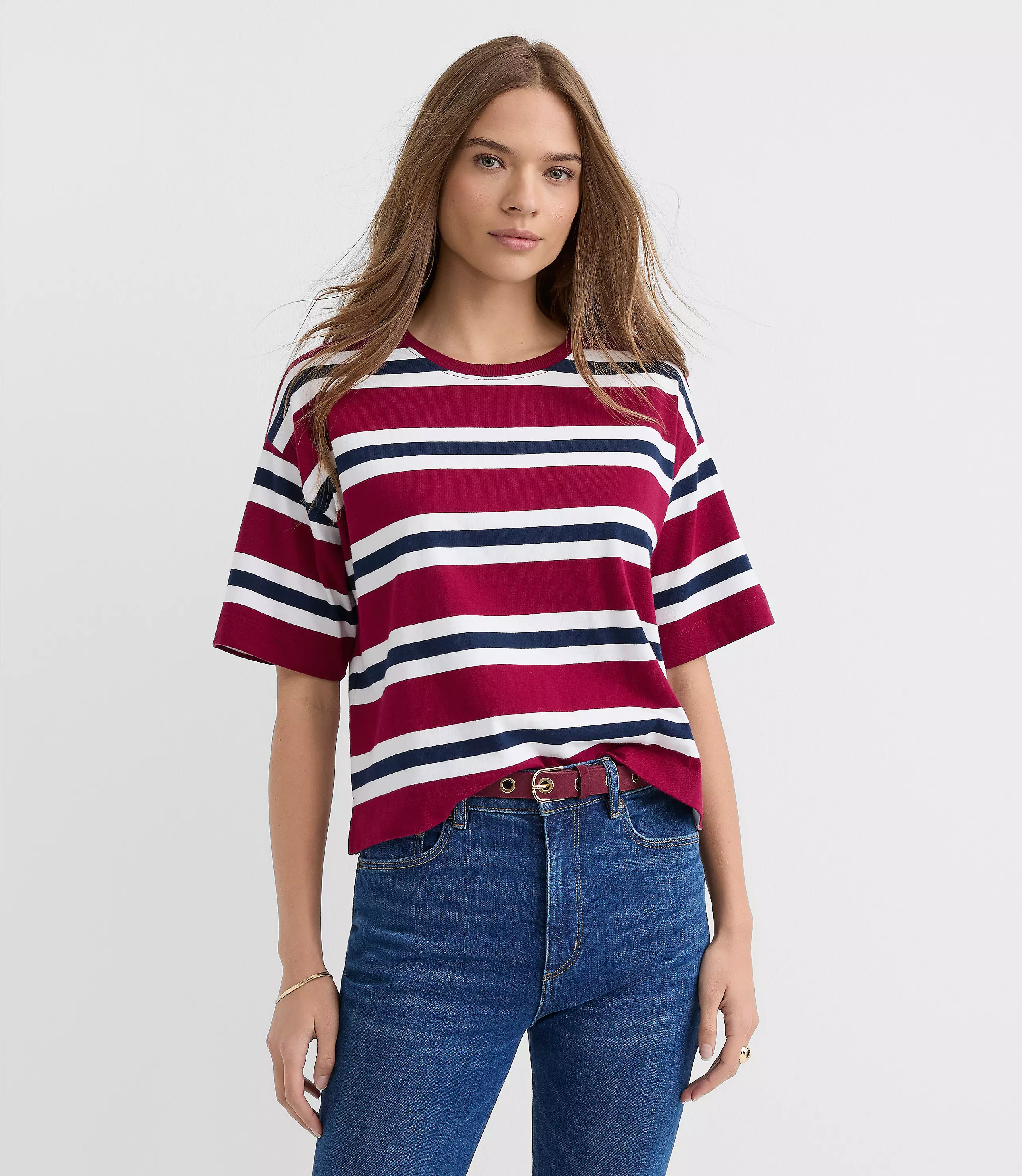Striped Jersey Modern Tee | LOFT