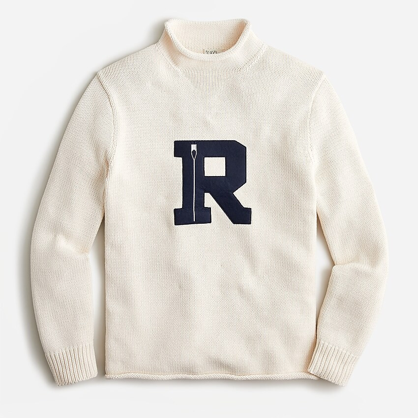 Heritage cotton rollneck letter sweater | J. Crew US