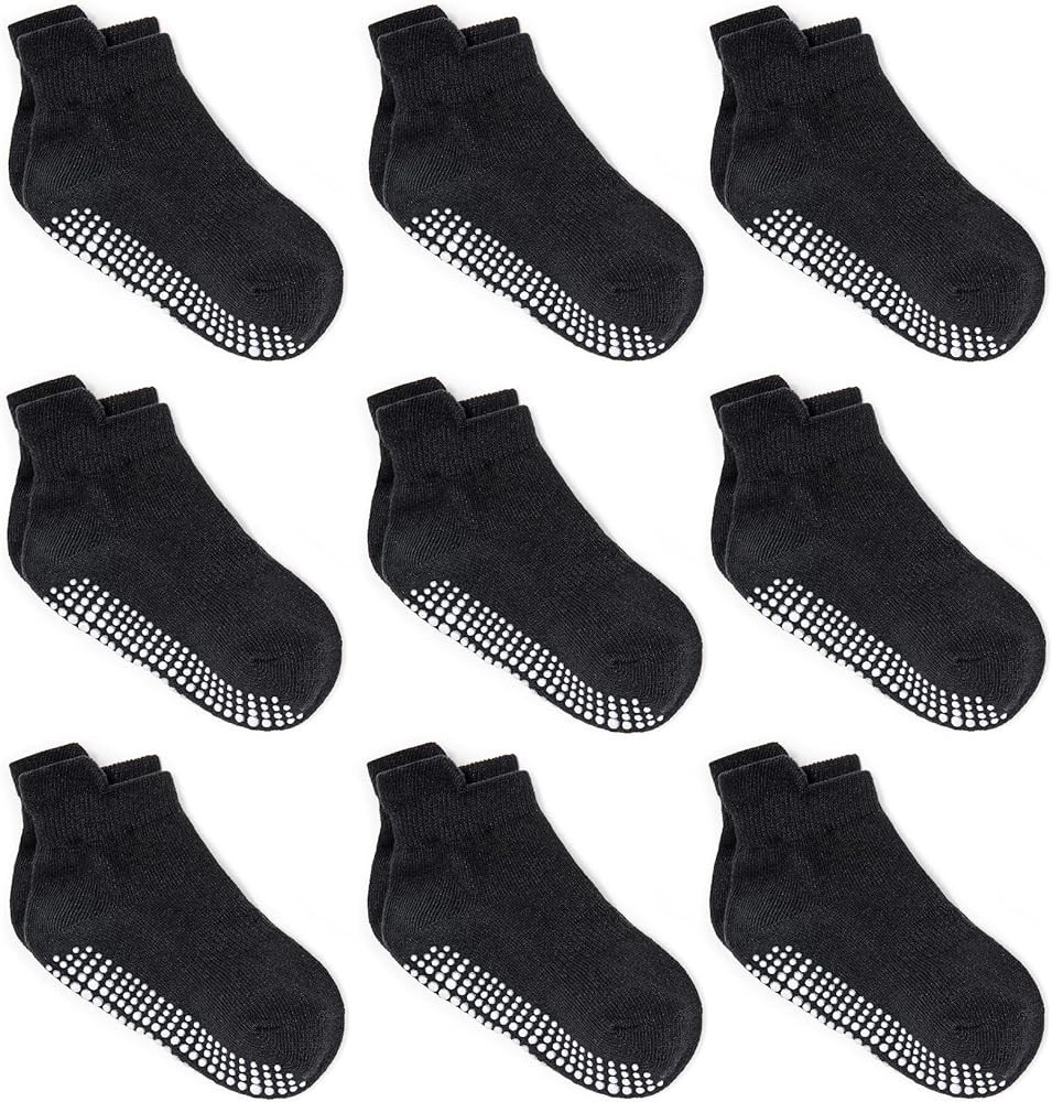 Zaples Baby Non Slip Grip Ankle Socks with Non Skid Soles for Infants Toddlers Kids Boys Girls | Amazon (US)