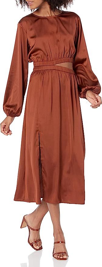 The Drop Women's Jacob Silky Long Sleeve Modest Cut Out Midi | Amazon (US)