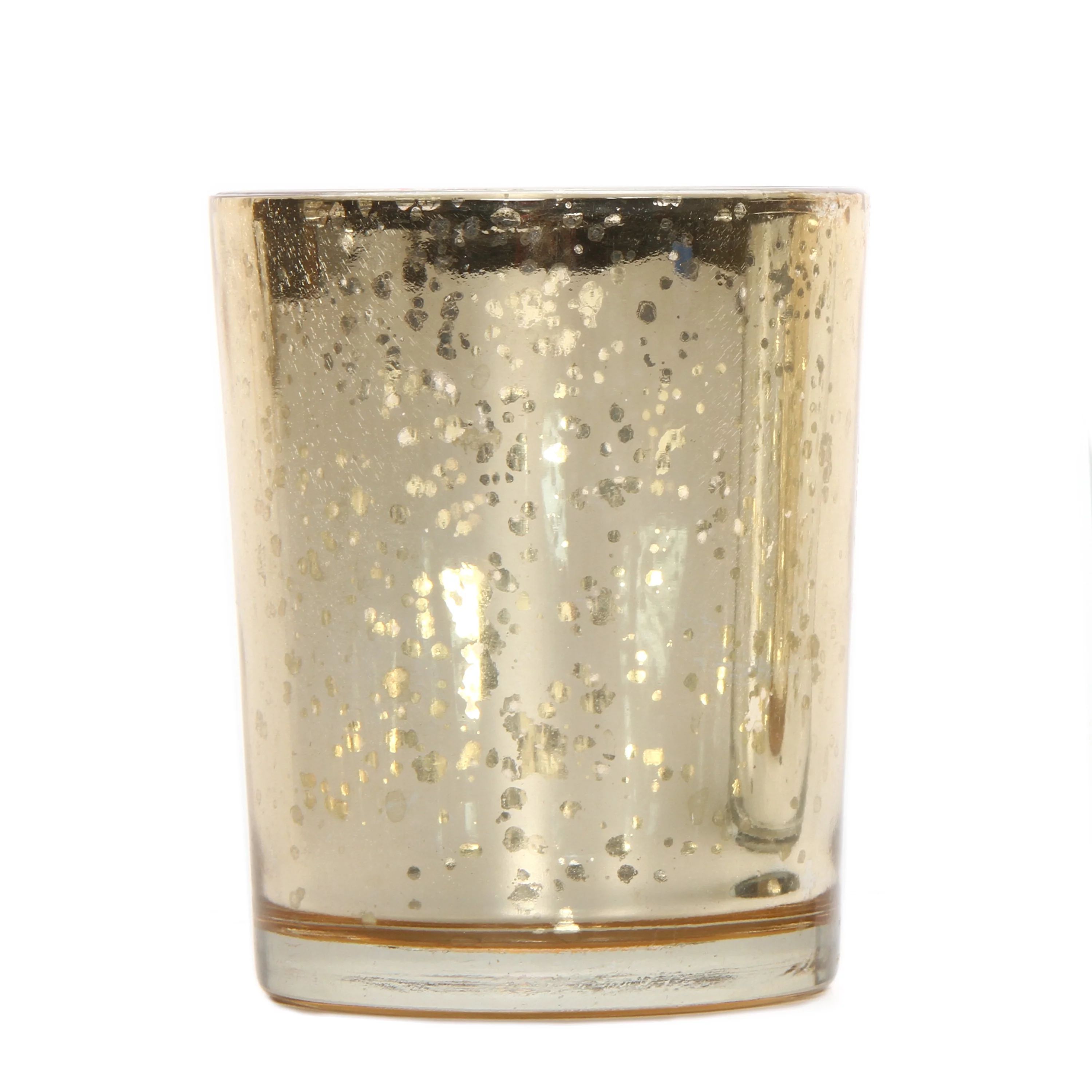 Way To Celebrate Unscented Mercury Glass Votive Candles, 12-Pieces, Gold | Walmart (US)