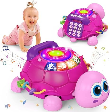 Hanayo Baby Musical Turtle Crawling Girl Toys for 6-18 Months，Infant Early Learning Educational... | Amazon (US)