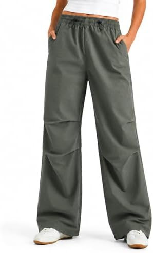 Zylioo Tall Women's Baggy Parachute Jogger Pants 32/34 Inseam for Hiking | Tall parachute pants w... | Amazon (US)