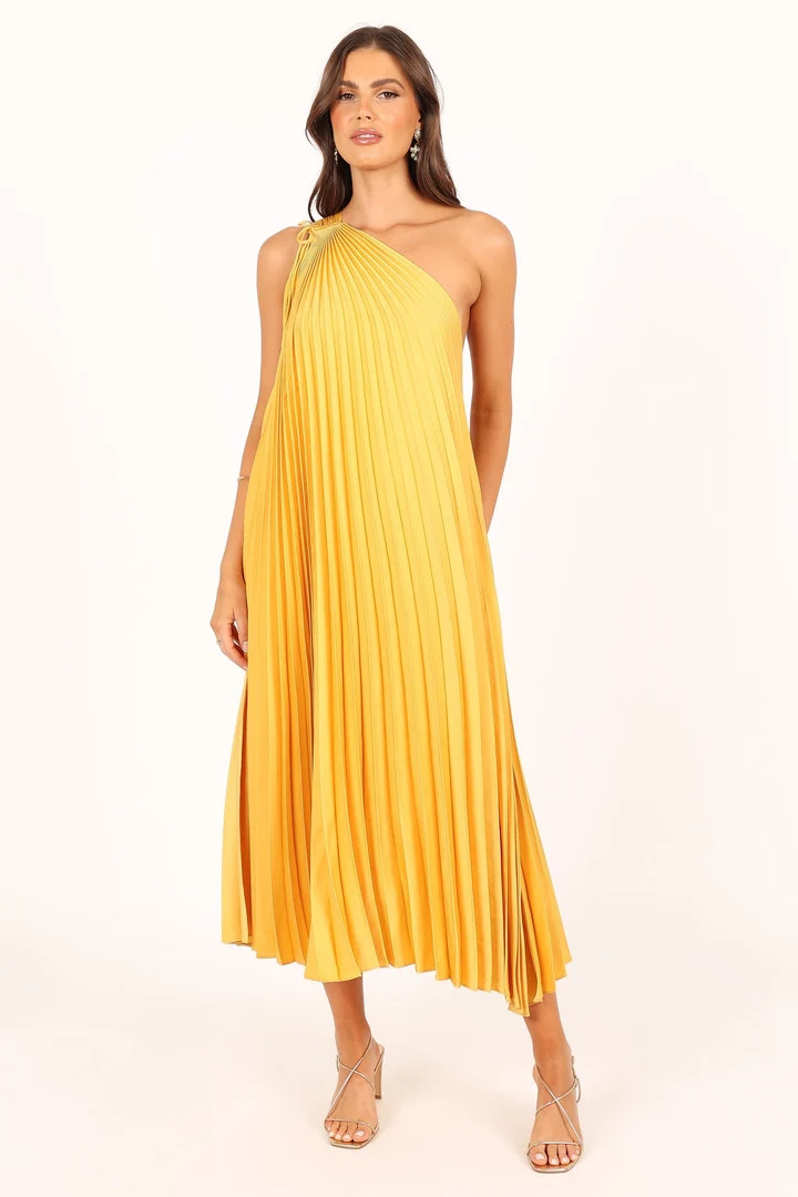 Cali One Shoulder Midi Dress - Saffron | Petal & Pup (US)