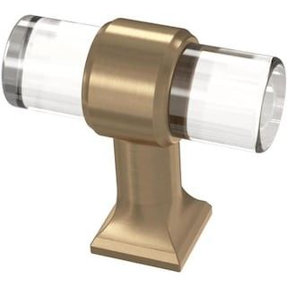 Acrylic Bar 1-9/16 in. (40 mm) Champagne Bronze and Clear Cabinet Knob | The Home Depot