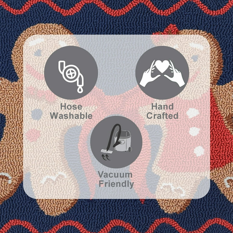 Holiday Time Navy Gingerbread 20" x 30" Accent Rug | Walmart (US)