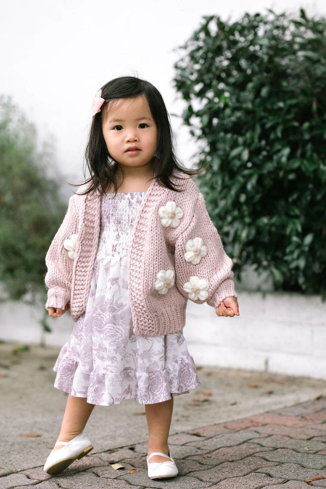 Mini Angela Floral Cardigan | Morning Lavender